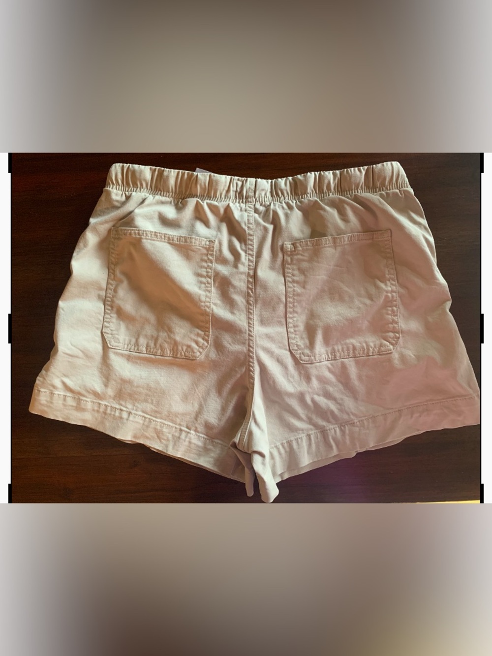 Banana Republic High-Rise Pull on Cream Shorts with tie waist women’s Large - Picture 6 of 7